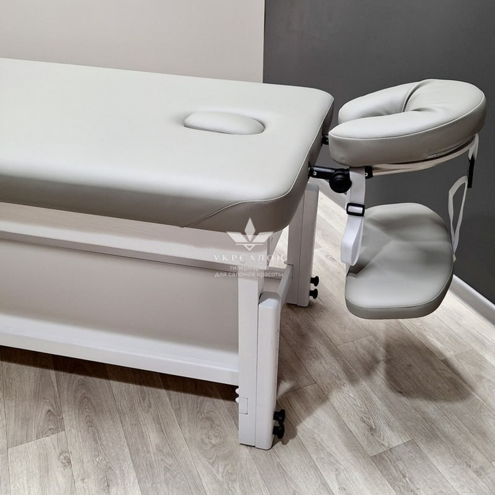Стационарный массажный стол KP-10 plus White обивка Grey