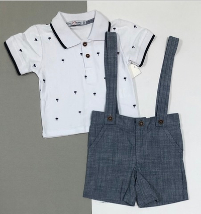 Костюм 2в1: футболка-поло, шорти, бавовна, котон ТМ "Chic mama"