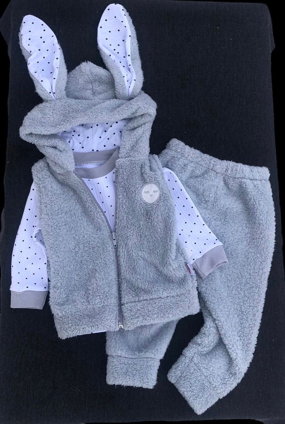Костюм 3в1: жилетка, реглан, штани "Sunny bunny", махра, мустанг (трикотаж рубчик) ТМ "Murat baby"
