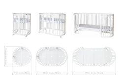 Детская кроватка-трансформер Ingvart Smart Bed 9 в 1 Round (72*72) с сердечками