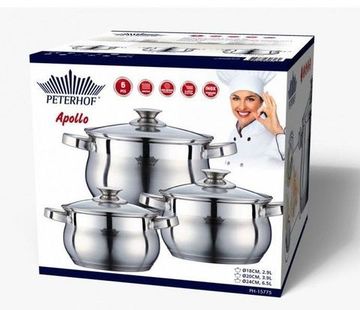 Набір каструль 6 попер. Peterhof PH 15775 (2,9 л. 3,9 л. 6,5 л.)