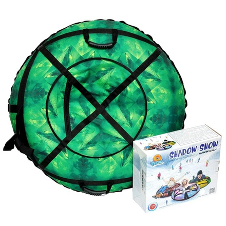 Надувные санки-ватрушки "Зеленый кристалл" диаметр 100 см. (Оксфорд, ПВХ)