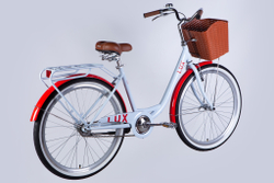 Велосипед городской 26 дюймов Dorozhnik Lux Velosteel 2025 с корзиной и багажником, рама 17"