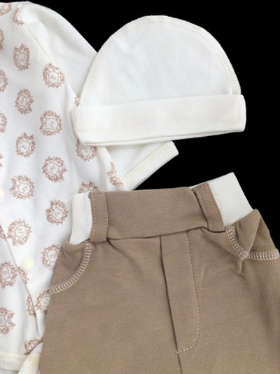 Комплект 3 в 1: боді з довгм рукавом, штани, шапочка "Зірка", інтерлок ТМ "Happy ToT" (56 см)