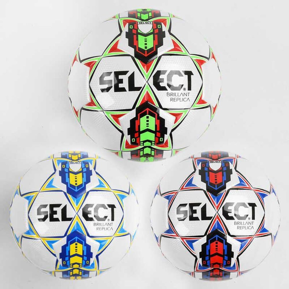 Мяч футбольный C 44621 (30) 3 вида, вес 420 грамм, материал PU, баллон резиновый (поставляется накачанным на 80)
