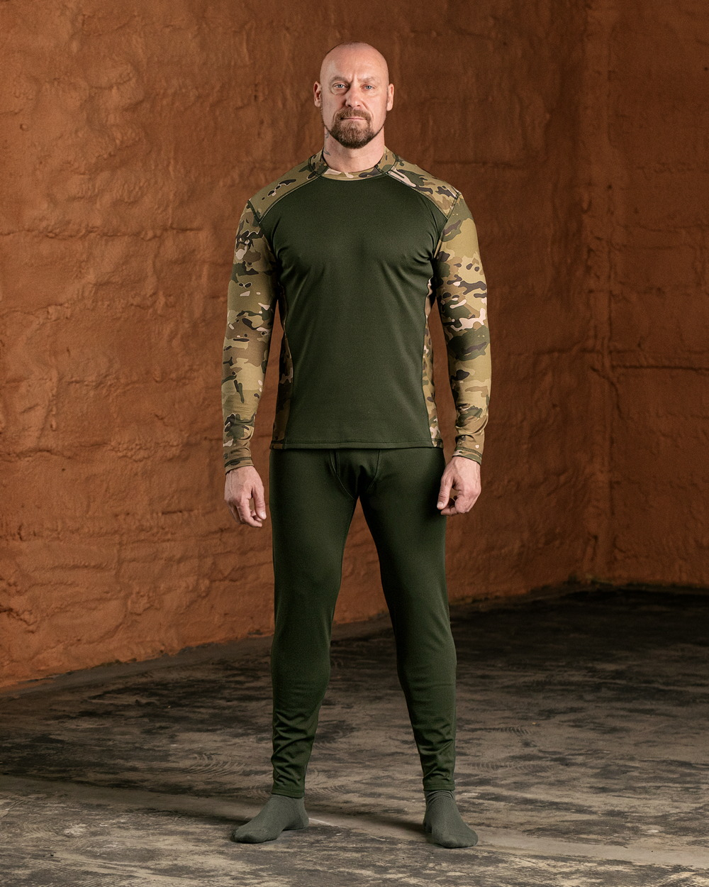 Термоштани з начосом кольору хакі чоловічі (арт. 5962200401)