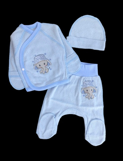 Комплект 3в1 "Принт", рібана трансфер: льоля, повзунки, шапочка ТМ “Happy ТОТ” (56 см)