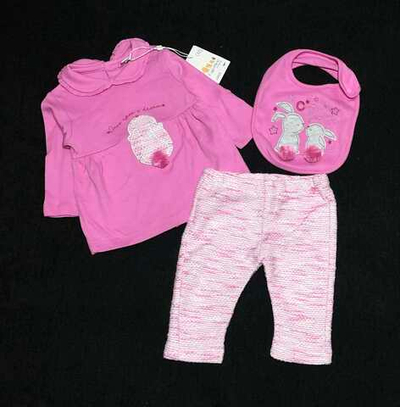 Костюм 3в1: туніка, штани, слюнявчик, котон "OVS" (62 см)