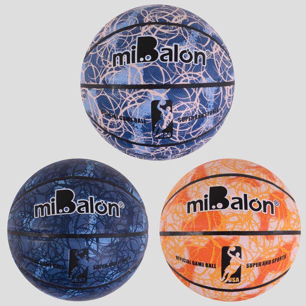 Мяч баскетбольный С 50170 (30) 3 вида, материал PVC, вес 600 грамм, размер мяча №7