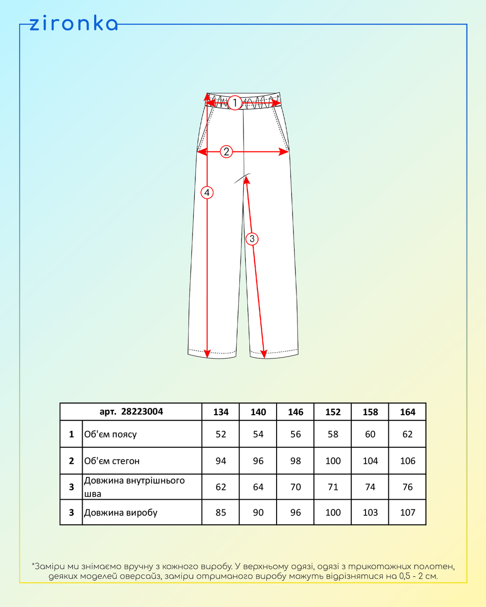 Брюки палаццо синие для девочки (арт. 2822300402)