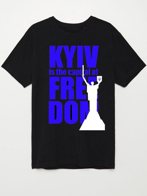 Футболка женская черная Kyiv (blue) Love&Live фото 1