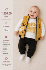 Дитячий костюм для хлопчика "Nice" жилетка плащівка на синтепоні + штани двонитка + світшот бавовна Donino (98 см)