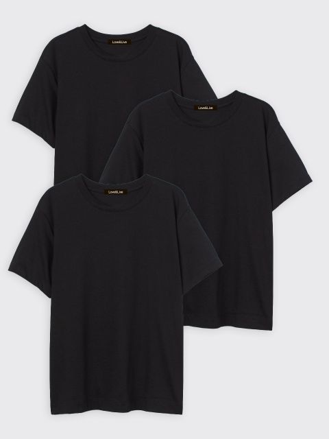 Набір з 3 жіночих футболок чорних Love&Live, знижка 20%