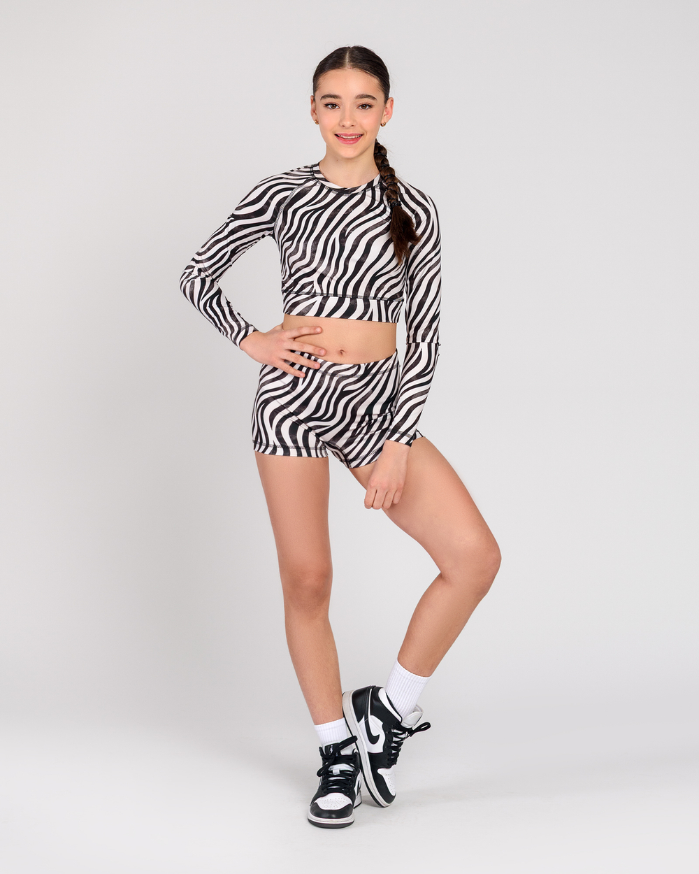 Рашгард для девочки с принтом Zebra (арт. 7022500103)