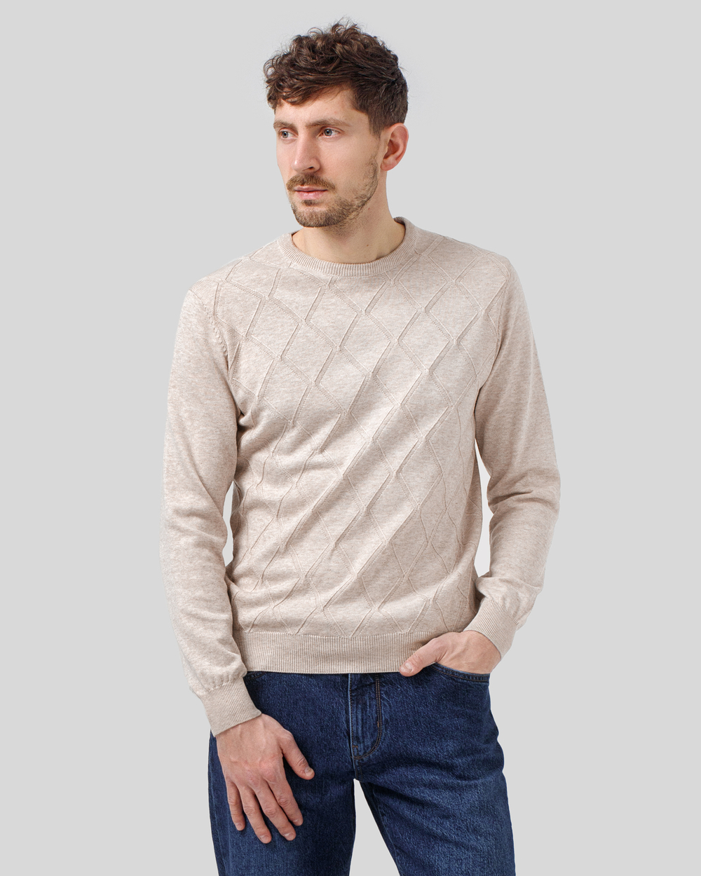 Джемпер чоловічий бежевий (арт. 7662300401)