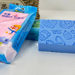 Детская губка мочалка (зеленая)