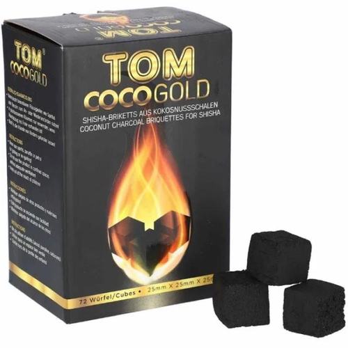 Кокосовый Уголь Tom Cococha Gold (Том Кокоча Голд Коробка) 1кг 72шт 25х25