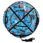 Надувные санки-ватрушки  для катания с горки "Марвел blue" диаметр 100 см. (Оксфорд, ПВХ)