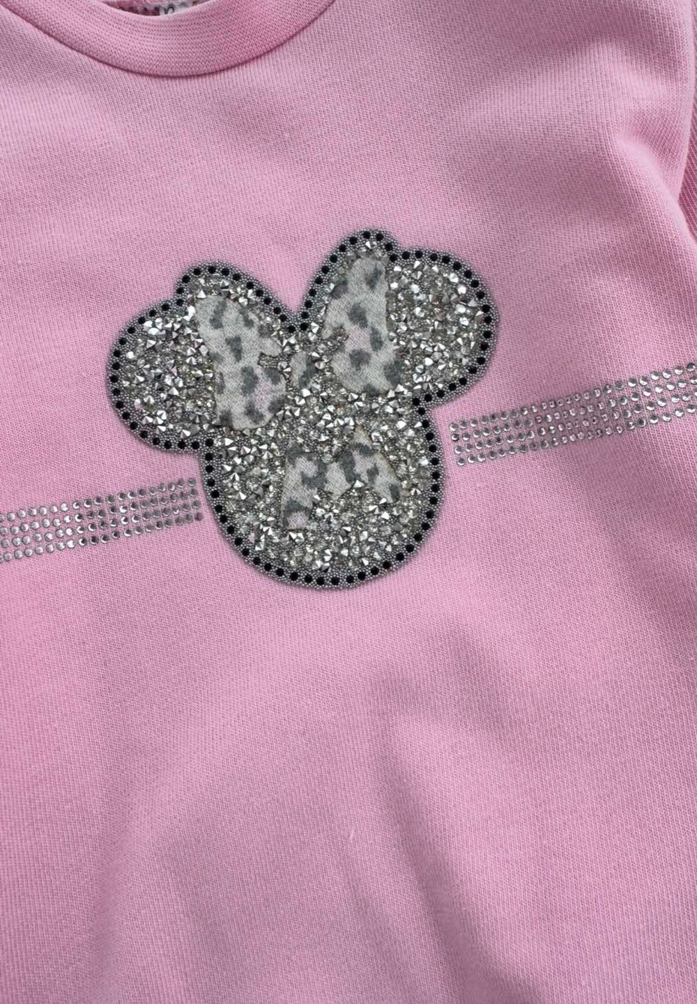 Дитячий костюм для дівчинки "Стиль Мінні": світшот, лосіни, пов'язка, двунитка ТМ Paulina, розмір 74 см