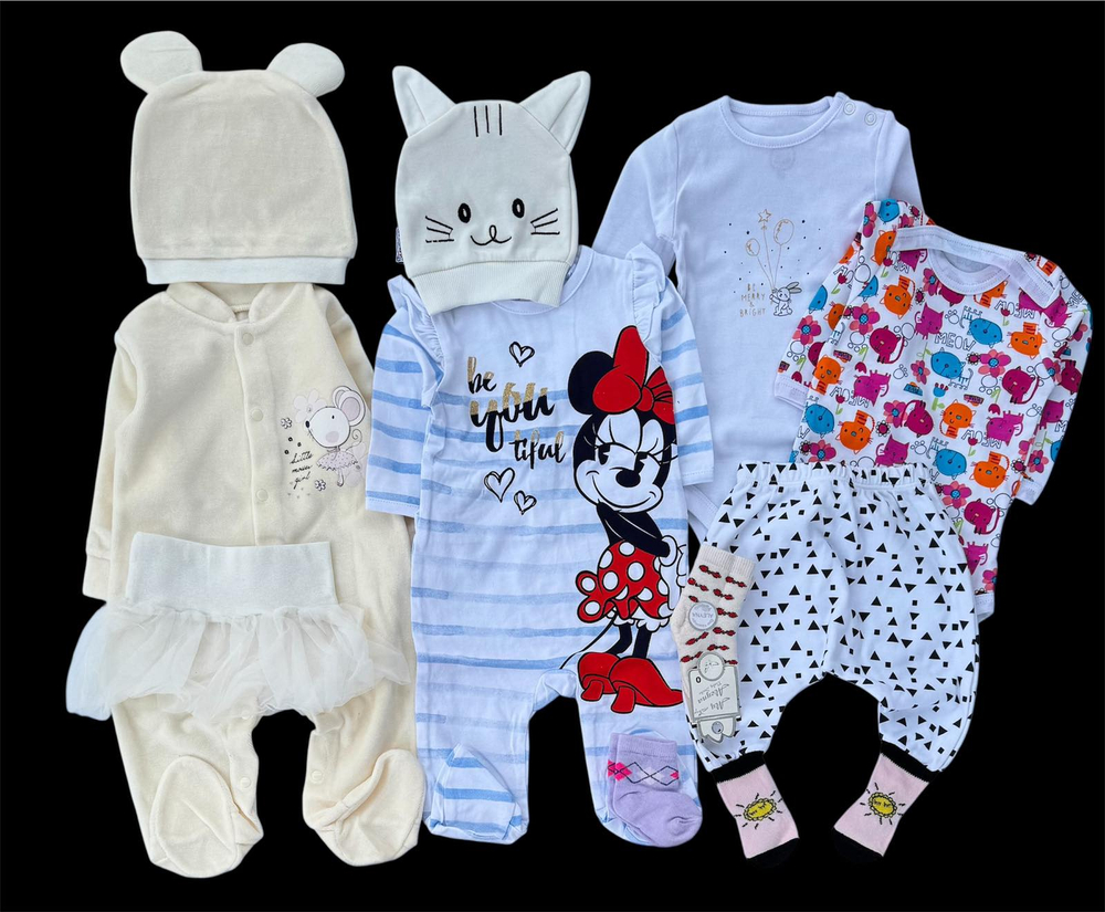 Гарний набір одягу для новонародженої дівчинки, якісний одяг для немовлят весна-осінь, зріст 62 см, бавовна