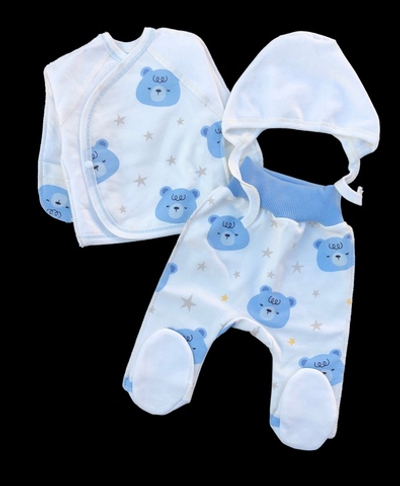 Комплект 3в1: льоля, повзунки, шапочка "Принт", футер ТМ “Happy ТОТ” (56 см)