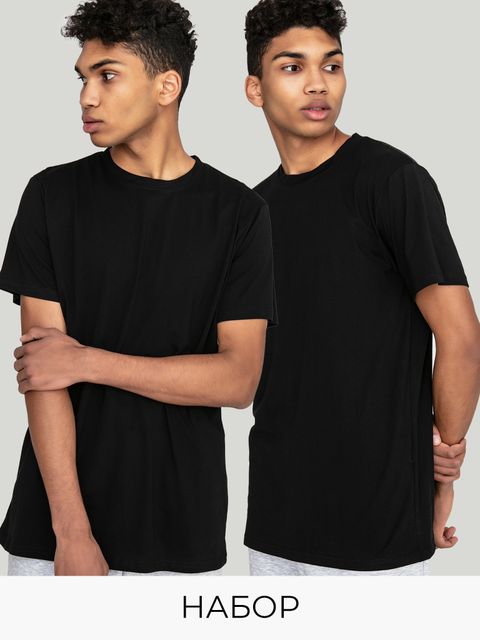 Набір з 2-х чорних чоловічих футболок Love&Live, знижка 15%