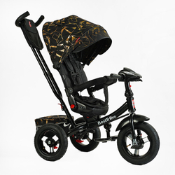 Дитячий триколісний велосипед Best Trike 6088 F надувні/фара, з USB, пультом, батьківською ручкою
