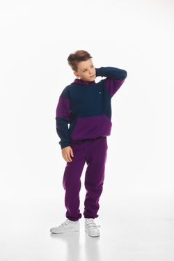 Дитячий спортивний утеплений костюм Kindamor Active Heat Purple/Blue, фліс для хлопчика