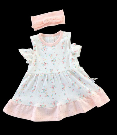 Сукня із пов'язкою на голову "Квіточка", рібана ажур ТМ "Andy Wawa"