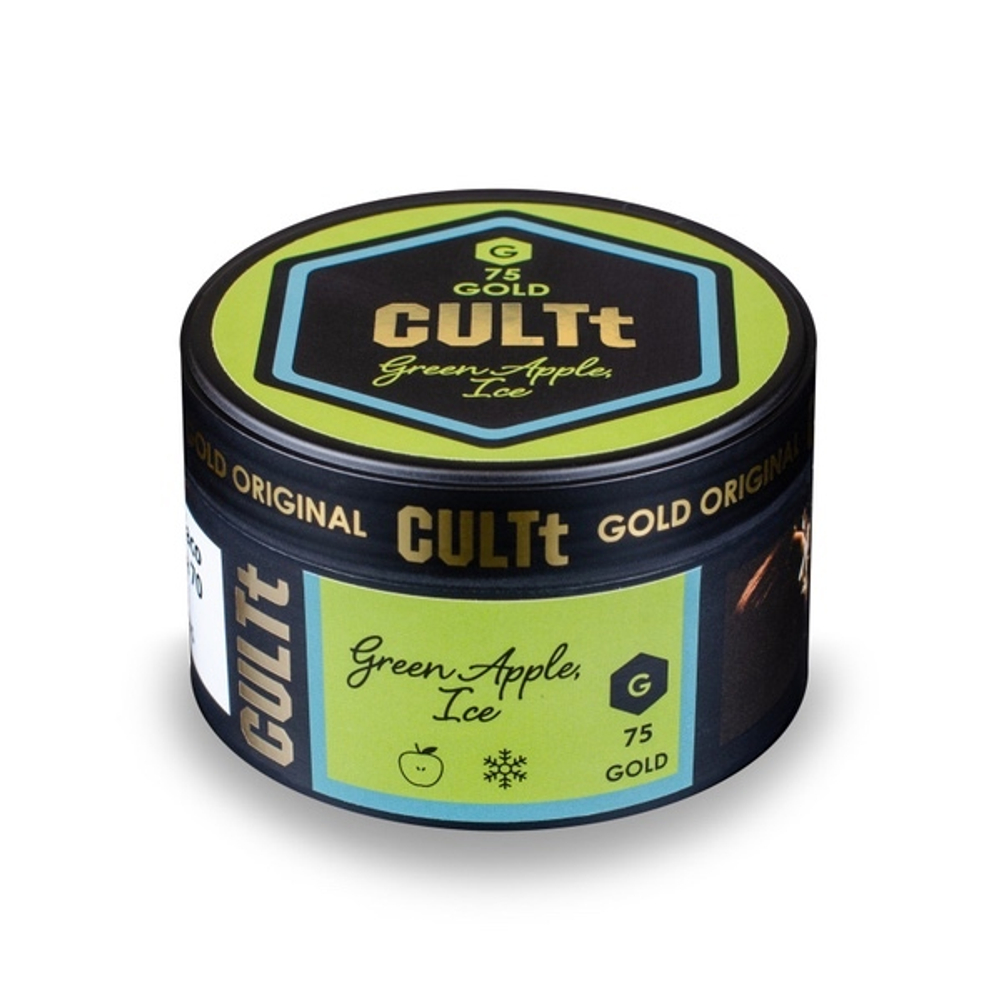 Табак CULTt Gold G75 Green Apple Ice (Культ Зеленое Яблоко Лёд) 100г