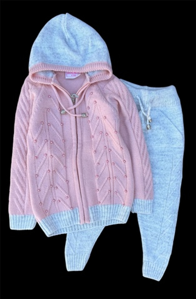 Костюм 2в1: кофта з капюшоном, штани "Перлинка", акріл, вовна "Miss Olix" (110 см)