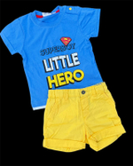 Дитячий костюм для хлопчика: шорти + футболка "Little Hero", бавовна, котон ТМ "H&M", "TVM" (80 см)