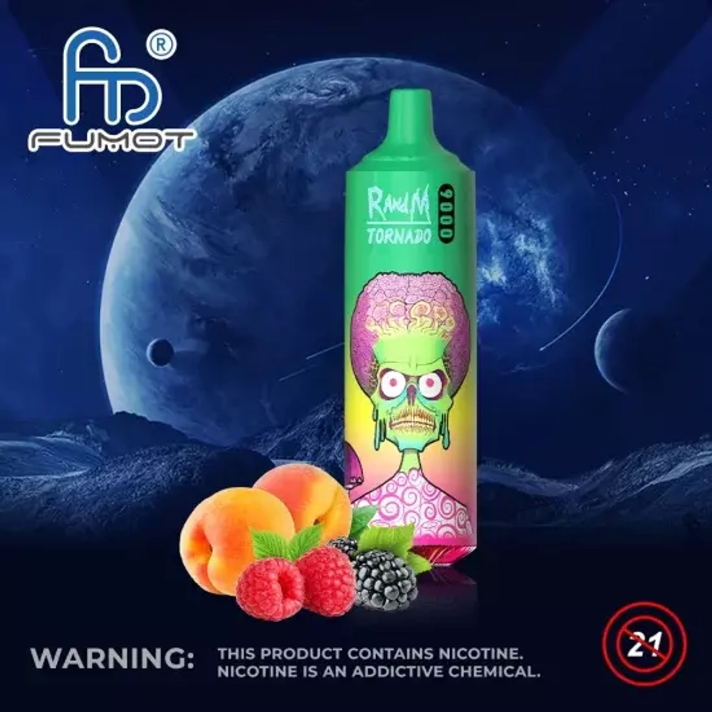 RandM Tornado 9000 Peach Berry 5% nic
