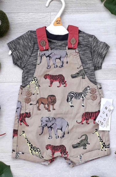 Костюм 2 в 1: футболка, пісочник "Zoo", котон, бавовна ТМ "Nutmeg" (56 см)