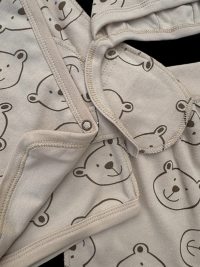 Комплект 3в1: сорочечка, повзунки, шапочка "Ведмедики", інтерлок ТМ “Ua” (56 см)