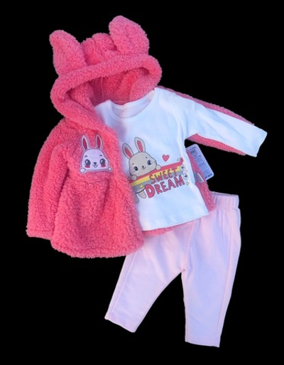 Костюм 3в1: куртка, штани, реглан "Sweet Dream", двунитка з начосом, бавовна, махра ТМ "Kidex's" (68-74 см)