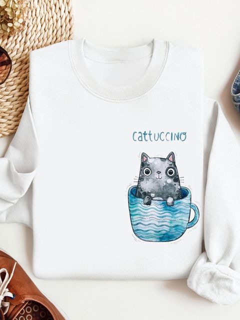 Світшот жіночий білий Cattuccino Love&Live