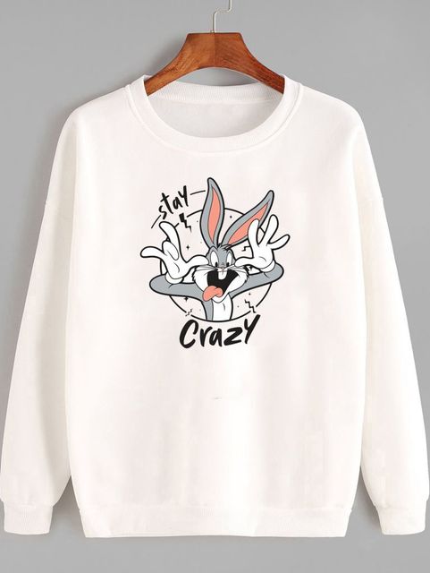 Свитшот мужской белый Bugs Bunny is crazy Love&Live фото 1