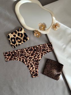 Безшовні леопардові стрінги (набір 3шт)