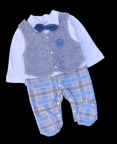 Чоловічок "Клітинка", інтерлок, велюр "Happy"