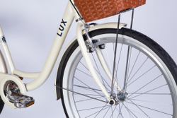 Велосипед городской 26 дюймов Dorozhnik Lux Velosteel 2025 с корзиной и багажником, рама 17"