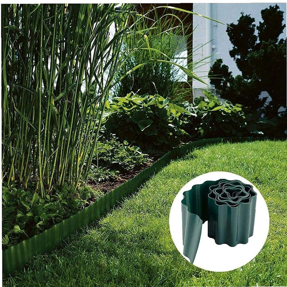 Бордюрная лента садовая, волнистая, 20см х 9м зеленая