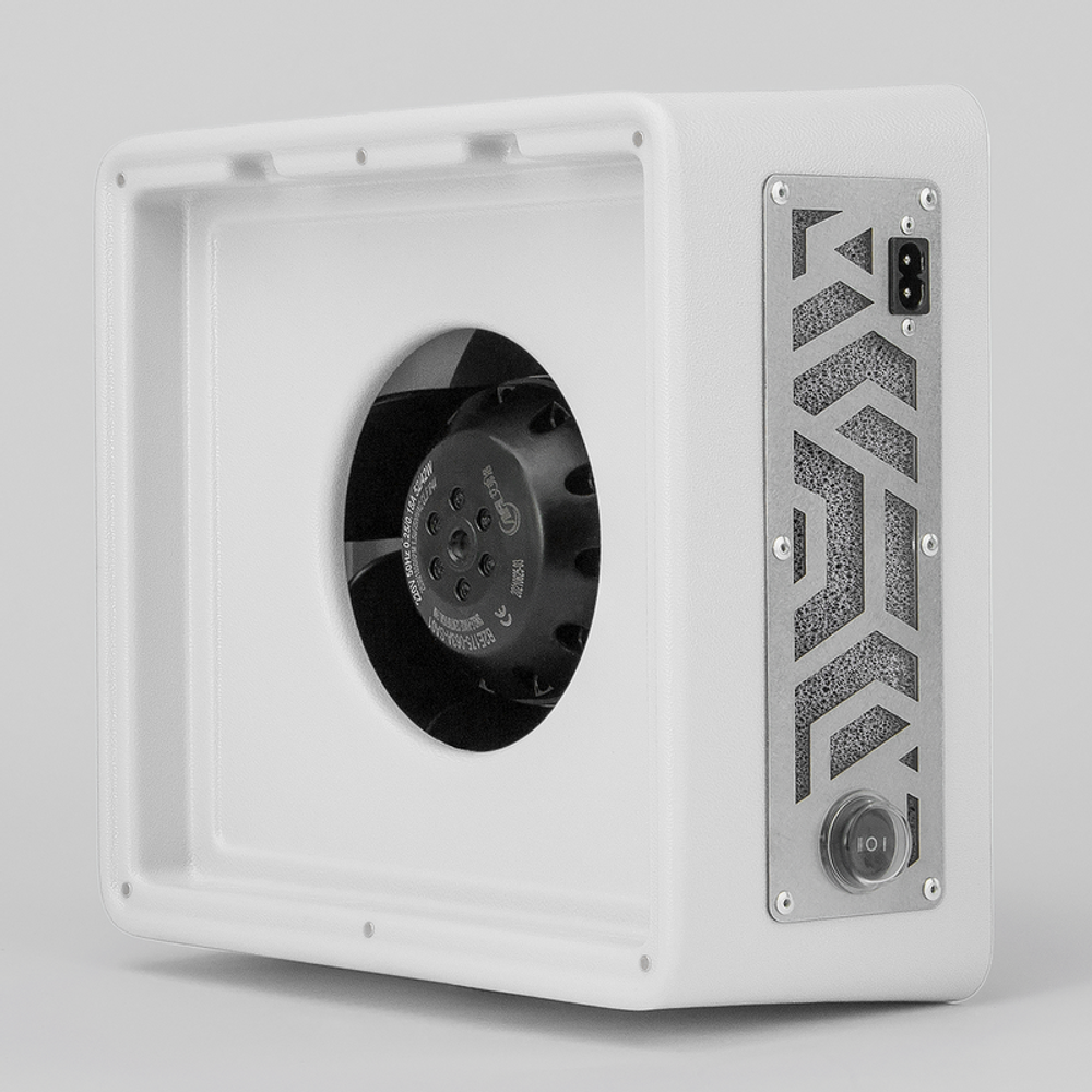 Вытяжка для маникюра настольная Ulka Pemium с фильтром, цвет белый (сетка металлик)