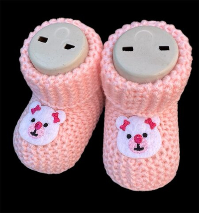 Пінетки в'язані "Ведмежатко", акрил (9,5 см)