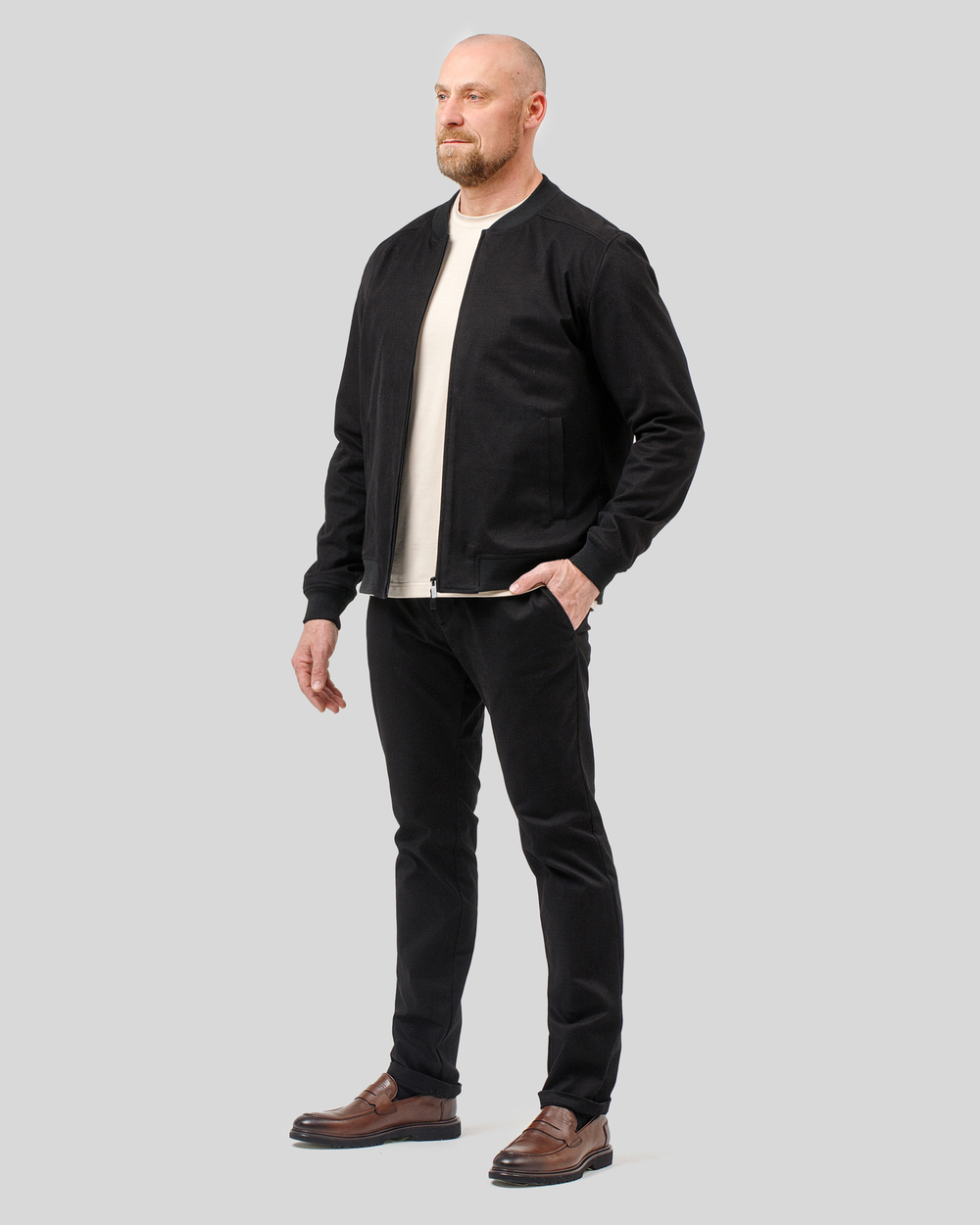 Бомбер чоловічий Casual чорний (арт. 6862300101)