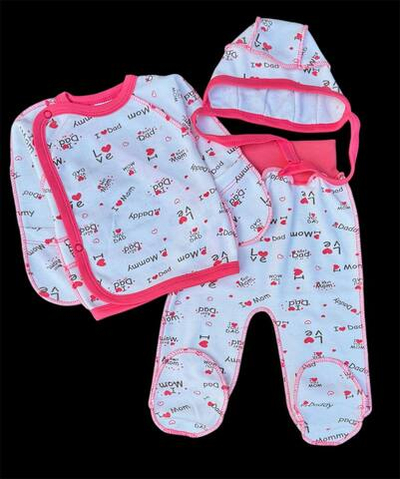 Комплект 3в1: сорочечка, повзунки, шапочка "Я люблю", інтерлок ТМ “UA”