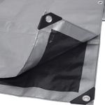 Тент 8х12 от дождя и снега 250г./м2 (серый/черный). Усиленные края.