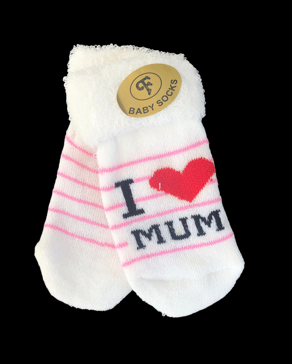 Шкарпетки "I love mum", махра ТМ "Baby socks" (0-6 міс)