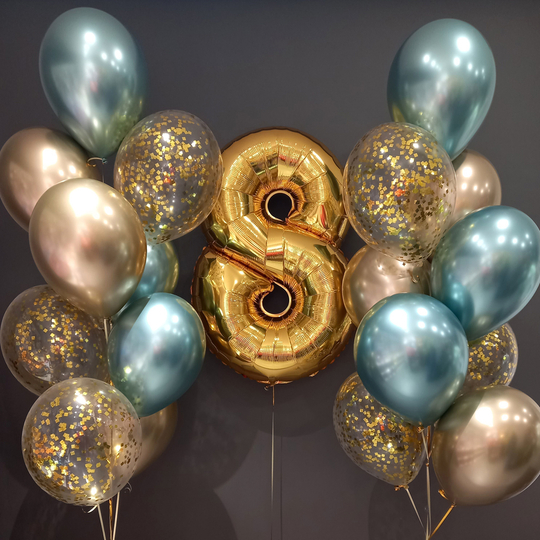 Кульки хром на день народження з цифрою