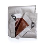 Тент 6х10 от дождя и снега 210г./м2 (серый/коричневый). Усиленные края.